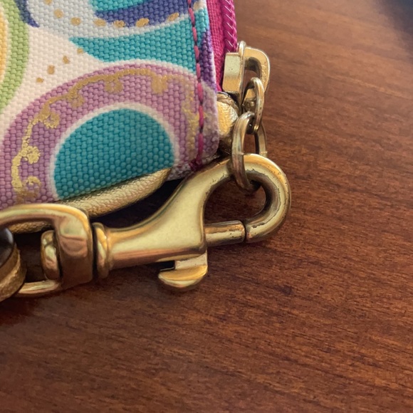 Coach Multicolor and Gold Metallic Wristlet - Picture 8 of 8